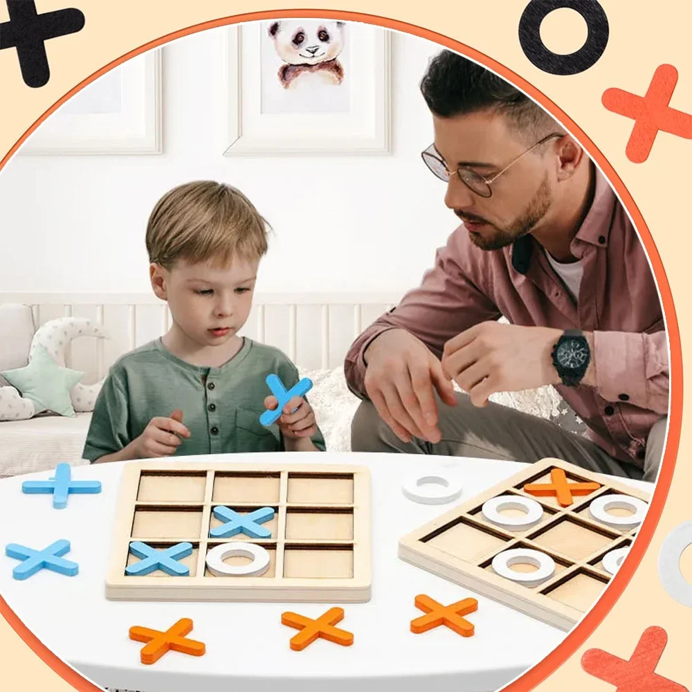 Wooden XO Tic Tac Toe Game Min - Board Game For Kids recension och pris