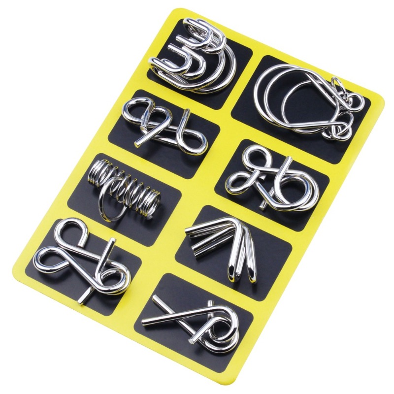 8 Pieces Metal Puzzle Set Clas - Board Game For Kids recension och pris