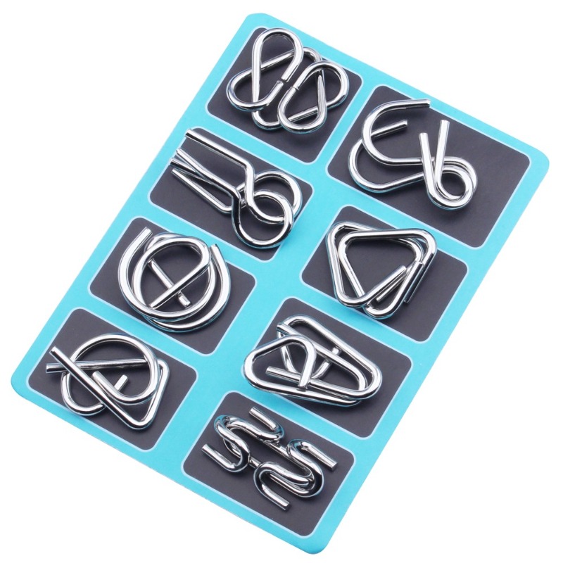 8 Pieces Metal Puzzle Set Clas - Board Game For Kids recension och pris